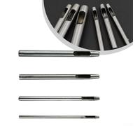 Set di 4 punzoni cavi per pelle, guarnizioni e vinile - Puncher per fori rotondi in 2,5 mm/3 mm/3,5 mm/4 mm, punzone a mano in acciaio 45#