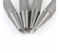 Set di 4 punzoni centrali per la lavorazione del metallo e del legno, 0,8 mm, 1,6 mm, 2,4 mm, 3,2 mm, in lega di acciaio, con punta di precisione per forare