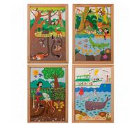 Set di 4 Puzzle Montessori: Sopra e Sotto - Apprendimento Ludico per Bambini - Nouvo