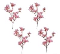 Set di 4 rami di pesca simulati, aggiungi fascino alla tua decorazione domestica con fiori artificiali realistici (rosa)