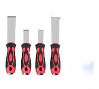 Set di 4 raschietti in lega di acciaio per rimuovere vernice, raschiare pareti, riempire spazi vuoti e rimozione del ghiaccio, con manici per appendere i fori per una comoda conservazione (rosso)