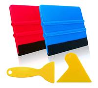 Set di 4 raschietti per auto, raschietto con bordo in feltro, raschietto per colla, raschietto in plastica per bolle e graffi, pellicola per mobili, pellicola per finestre, strumento per la pellicola