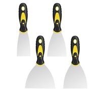Set di 4 raschietti per carta da parati, 5,1 cm, 7,6 cm, 10,2 cm, 12,7 cm, multiuso, in acciaio inox, raschietto per rimozione della vernice, kit di strumenti per riempimento, cartongesso, stuc