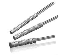 Set di 4 raspe rotanti con gambo da 3 mm, in acciaio super rapido, per intagliare il legno e la lavorazione del legno, per la lavorazione del legno e la foratura