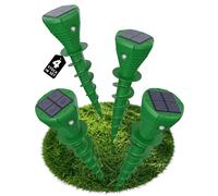 Set di 4 repellenti per talpe a energia solare, repellente per talpe e arvicole, resistente alle intemperie, IP65, con design a vite, adatto agli animali senza tossine, per giardino, prato, aiuole