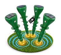 Set di 4 repellenti solari per talpe, IP65, impermeabili, atossici | Dissuasore per talpe e arvicole, adatto agli animali, con design a vite, per giardino, prato