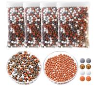 Set di 4 ricariche per perline minerali (4 x 80 g), filtro per doccia, 4 minerali nel rapporto ottimale, ricarica anticalcare, cloro e germi grazie all'acqua morbida con ioni negativi per pelle e