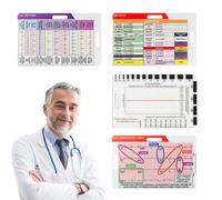 Set di 4 righelli ECG - Righello trasparente a 7 passi, carta doppia faccia e tasca per badge strumento di misurazione ECG rapido per studenti