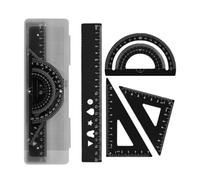 Set di 4 righelli geometrici triangolari goniometro matematico strumento di disegno forniture scolastiche per studenti ragazzi ragazza geometria goniometro triangolo per scuola aula