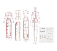 Set di 4 righelli per schizzi di moda per cucire femminile, righello per l'umanità e il disegno alla moda