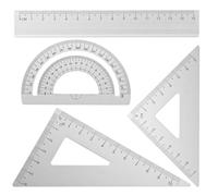 Set di 4 righelli per studenti Set di goniometri in metallo Set di geometria triangolare Set di righelli per matematica strumento goniometro da disegno righello geometrico goniometro strumento di