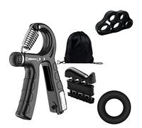 Set di 4 rinforzatori con impugnatura da 1 pezzo, impugnatura regolabile di tipo R, impugnatura intelligente per conteggio, forza delle dita, esercizio per atleti, musicisti (nero)