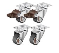 Set di 4 rotelle in gomma da 1-2 pollici for armadietti for mobili pesanti(2 Fixed 2 Movable,1.5 Inch)