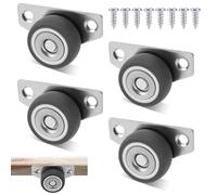 Set di 4 Rotelle Laterali, 3,17cm Piccole Rotelle in Gomma Capacità di Carico di 140lbs Mini Rotelle a Basso Profilo Non Girevoli Ruote Girevoli Silenziose con Vite per Casa Ufficio Mobili