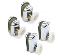 Set di 4 rotelle per porta della doccia cromate, 2 superiori e 2 inferiori, 25 mm