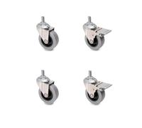Set di 4 rotelle pivotanti per mobile Ø50mm con filettatura M8x15 e cuscinetti a