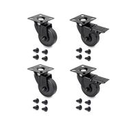 Set di 4 rotelle pivotanti per mobile Ø50mm con piastra di assemblaggio e