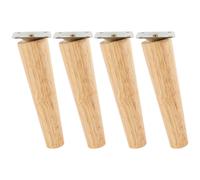 Set Di 4 Rovere Mobili Gambe IN Legno Divano Armadietto Vite Con Imbottitura