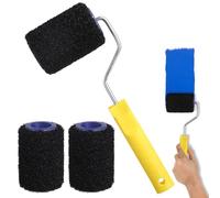 Set di 4 rulli composti per cartongesso, coperture per rulli con setole in nylon da 10,2 cm, con 1 telaio di vernice per rivestimento testurizzato, stucco, terra di diatomee, pasta per stampaggio