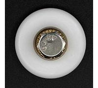 Set di 4 rulli di ricambio per porta della doccia con ruota esterna in nylon, nucleo in ottone per porte scorrevoli in vetro del bagno, include viti per un fissaggio sicuro (23 mm)