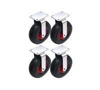 Set Di 4 Rulli Fissi Pneumatici In Acciaio Da 10" 260Mm 300X4 Gonfiati.