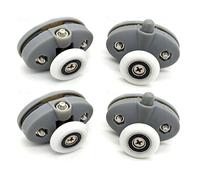 Set di 4 rulli per porta doccia singel, guide e ruote, diametro 23 mm, distanza 30 mm (distanza 23 mm 30 mm).