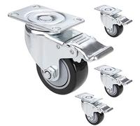 Set di 4 ruote girevoli con freno, 75 mm Diametro industriali ruote per mobili, capacità di carico massima 1200 lbs (argento)