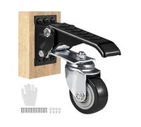 Set di 4 ruote girevoli for banco da lavoro da 165 libbre, 2,5", Ruota stepdown retrattile montata lateralmente Girevole a 360° for tavoli e attrezzature per il trasporto di mobili e industriali