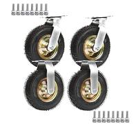 Set di 4 ruote girevoli in gomma resistente, 15,2 cm, 25,4 cm, con doppi cuscinetti a sfera, per carrelli, carrelli e attrezzature di trasporto