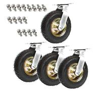 Set di 4 ruote girevoli in gomma resistente, 15,2 cm, 25,4 cm, con doppi cuscinetti a sfera per un trasporto fluido, ideali per carrelli e attrezzature industriali