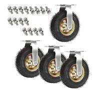 Set di 4 ruote girevoli in gomma resistente da 15,2 cm, 20,3 cm, 25,4 cm, con doppi cuscinetti a sfera per un trasporto e una mobilità fluidi