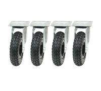 Set di 4 ruote girevoli pneumatiche in plastica da 200 mm 100 kg.