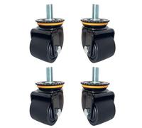 Set di 4 Ruote girevoli silenziose M16 con Freno, Ruote girevoli in Nylon Resistenti all'Usura da 2/2,5/3 Pollici, Ruote bloccabili per Meccanica/Carrello/mobili (girevoli da 3 pol