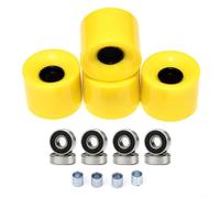 Set di 4 ruote per longboard, 60 x 45 mm, 78A, morbide, con cuscinetti a sfera ABEC-9 e manicotti distanziali, ruote per skateboard Cruiser Street Downhill (giallo)