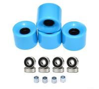 Set di 4 ruote per skateboard e longboard, 60 x 45 mm, durezza 78A, con cuscinetti ABEC 9 e distanziatori, per cruiser e pattinaggio su strada (blu)