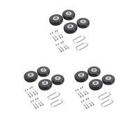 Set di 4 ruote per valigie con viti, chiavi e chiavi, resistenti all'usura, 50 x 18 mm, colore: nero
