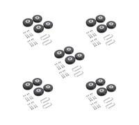 Set di 4 ruote per valigie con viti e chiavi resistenti all'usura, 50 x 18 mm, colore: nero