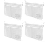 Set di 4 sacchetti organizer da appendere alla porta del frigorifero, per ottimizzare lo spazio e riporre piccoli oggetti domestici (bianco)