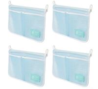 Set di 4 sacchetti organizer in rete da appendere alla porta del frigorifero per ottimizzare lo spazio e riporre piccoli oggetti domestici (blu)