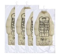 Set di 4 sacchetti sottovuoto da appendere per vestiti, sacchetti a compressione per abiti, giacche e altro, include misure lunghe e corte
