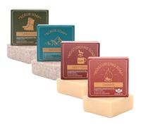 Set di 4 saponette da uomo naturali, saponette detergenti, idratanti ed esfolianti, set regalo da viaggio per uomo, per viso, corpo, barba, 150,3 g, 4 barrette, regali di San Valentino per lui