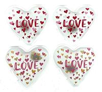 Set di 4 scaldamani tascabili per tenere le mani e le dita al caldo, cuscinetti termici riutilizzabili (modello Love)