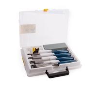 Set Di 4 Scalpelli In Legno Con Filo Stanley E Pietra Per Affilare 0-16-130 5002