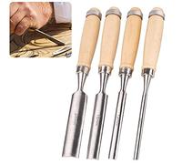 Set di 4 scalpelli per intaglio del legno per la lavorazione del legno Strumenti per la lavorazione del legno Sgorbia in acciaio al manganese Scalpello a mano affilato Strumenti fai da te Coltello p