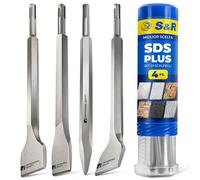 S&R Set Di 4 Scalpelli Sds-Plus per Piastrelle Muratura Calcestruzzo Pietra per