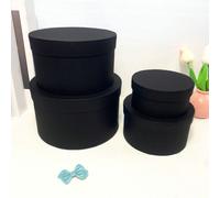 Set di 4 scatole regalo rotonde di colore tinta unita, design impilabile di stile semplice, adatto per varie occasioni come Festa della Mamma, Laurea, Festa del Papà, San Valentino, Festa dell'Insegna