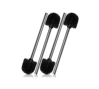 Set di 4 scopini per WC, manico in acciaio inox con, nero