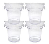 Set di 4 Secchielli porta bottiglie per vino champagne in plastica TRASPARENTE