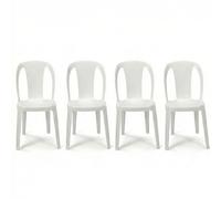 Set di 4 Sedia da Esterno in Resina bianca Impilabile Leggera e Robusta Design Qualità Made in Italy sca-b Tiuana Ideale per Giardino Bar e Ristorante