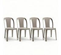 Set di 4 Sedia da Esterno in Resina Color Tortora Impilabile Leggera e Robusta Design Qualità Made in Italy sca-b Tiuana Ideale per Giardino Bar e Ristorante